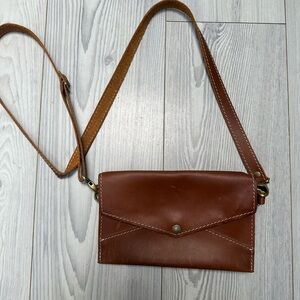 Portland Leather Company “Almost Perfect” Envelope Convertible Crossbody Honey